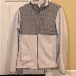 White and grey zip up jacket